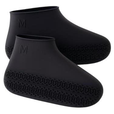 Imagem de Capa de Chuva Sapatos - Protetor de Silicone Impermeável Mantém Seus Calçados Secos e Estilosos em Dias Chuvosos. Tamanho M Cor Preta (34 ao 37)
