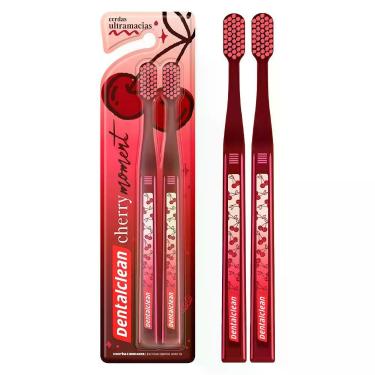 Imagem de Escova de Dente Dentalclean 4368 Cerdas Dental Cereja Cherry Moment com Cerdas Ultra Macias e Pack com 2