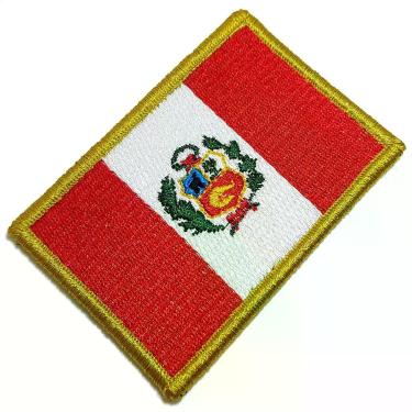 Imagem de Bandeira País Perú Patch Bordada Fecho Contato Para Uniforme - BR44