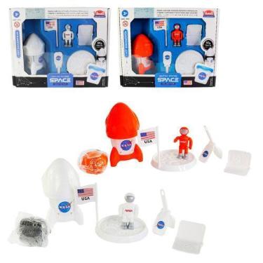 Imagem de Kit Modelar Nasa com Astronauta, Foguete e Solo Lunar de Massinha Mass