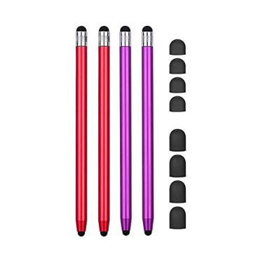 Imagem de Caneta Estilo Universal 2 em 1 para Tela Tática Todos os Tablets e Celulares com 8 Pontas de Borracha Macia Substituíveis