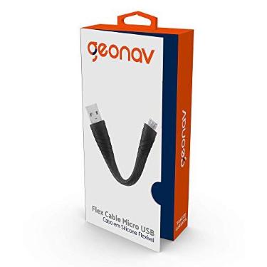 Imagem de Geonav Cabo em silicone flexível 12cm, Micro USB, sugerido para utilização com o powerbank/carregador portátil, MI012B, Preto