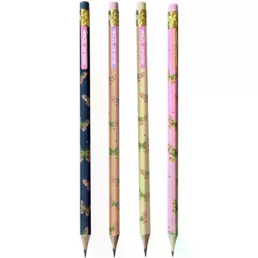 Imagem de Lapis Preto Sextavado Decorado Love Borboletas 4 Modelos POTE-48 - Mol