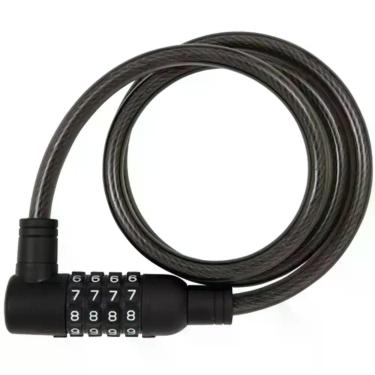 Imagem de Cadeado trava bicicleta bike roda 10mm 1 metro aço segredo cabo aço es