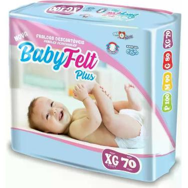 Imagem de Kit 5 Fralda Descartável Baby Felt Noturna Infantil XG - 70 Unidades -