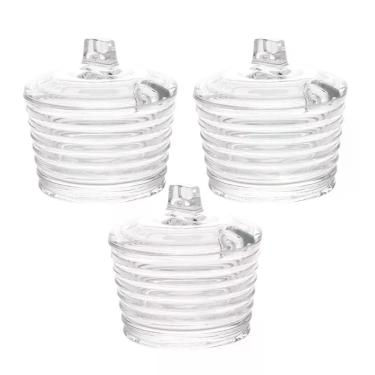 Imagem de Açucareiro Colmeia Moderno e Compacto de Cristal com Tampa para Café Transparente Lyor 330ML