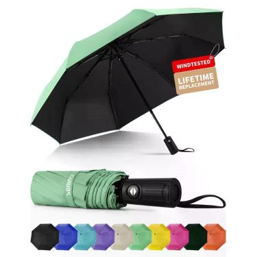 Imagem de Guarda-chuva Seniny à prova de vento automático 38 cm Verde