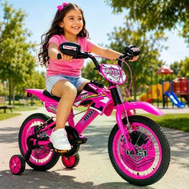 Imagem de Bicicleta Infantil Moto Cross Aro 16 - Rosa - UNITOYS