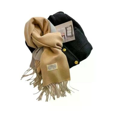 Imagem de Cachecol Feminino De Caxemira Quente Para Inverno, Estilo Coreano, Tri
