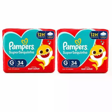 Imagem de Kit 2 Pacotes Fralda Pampers G Supersec 34 Un.+ Envio Rapido