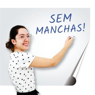Imagem de Adesivo quadro branco lousa laminado sem manchas 1 x 1m corporativo