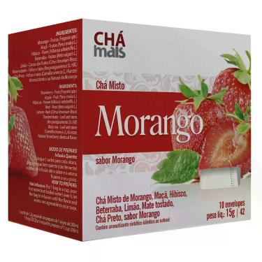 Imagem de Chá de Morango Cx10 Sachês de 1,5g - Clinicmais, Vermelho, Unissex, Ún