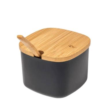 Imagem de Açucareiro Pote Antiformiga Com Colher Tampa Bamboo Porta Açucar Elega