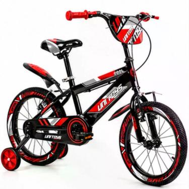 Imagem de Bicicleta Infantil Pro Aventura Aro 16 com Rodinhas Laterais e Paralamas Vermelho Unitoys