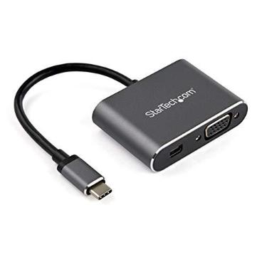 Imagem de StarTech. Adaptador de vídeo multiporta USB C - USB-C para 4K 60Hz Mini DisplayPort 1.2 ou 1080p VGA - Conversor de monitor USB tipo C 2 em 1 MDP HBR2 HDR/VGA - Compatível com TB3 (CDP2MDPVGA)