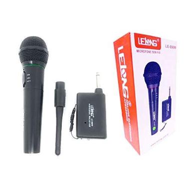 Imagem de Microfone Sem Fio LE-996W Lelong Completo Profissional Uso Geral Preto com Verde