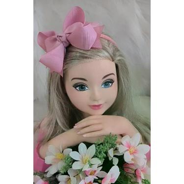 Imagem de Tiara Belli Laço Rose para Crianças - Acessório Elegante - no-brand