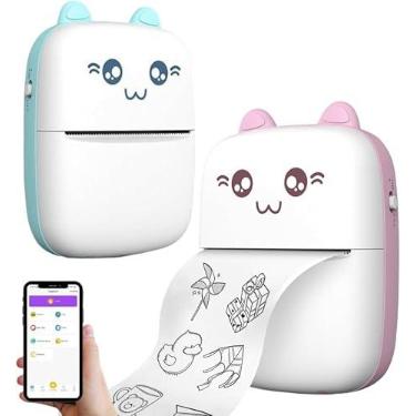 Imagem de Mini Impressora Térmica Sem Fio Bluetooth Etiqueta Fotos Lembretes BT 200dpi