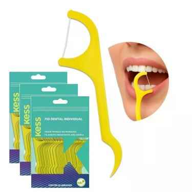 Imagem de Fio Dental Kess Flosser Individual Forquilha com Haste Resistente 90UN