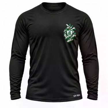 Imagem de Camisa Uv +50 América Mineiro Torcedor Coração corPretoTamanhoG3 - Gen