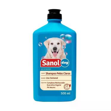 Imagem de Shampoo Sanol Dog para Cães de Pelos Claros - 500ml, Delicada e durado
