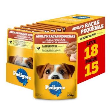 Imagem de Pack Ração Úmida Pedigree Sachê Frango ao Molho para Cães Adultos de Raças Pequenas - Leve 18 Pague 15