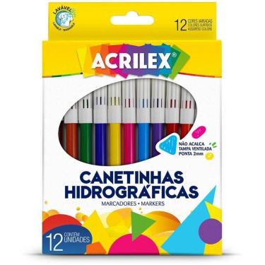 Imagem de Caneta Hidrografica Ponta 2MM 12 Cores Tampa Venti PCT.C/12 - Acrilex