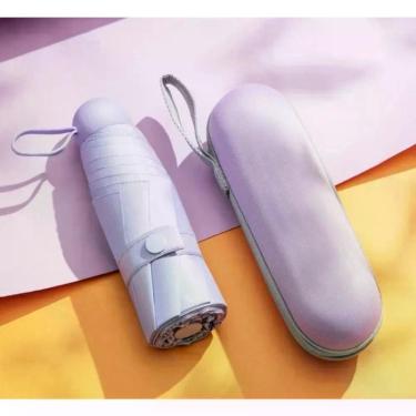 Imagem de Guarda-Chuva OEM Mini Tipo Tenda em Tecido Pongee Revestido 17cm Roxo Adulto