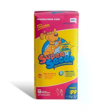 Imagem de Fralda Descartável Super Secão para Cães Fêmea PP C/12 Und - SUPER SEC