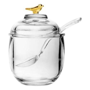 Imagem de Açucareiro Cristal Wolff Golden Bird Ouro Dourado 260 Ml Incolor / Dou