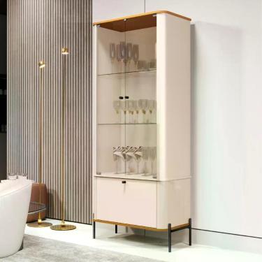 Imagem de Cristaleira 2 Portas Baton Rouge Off White Nature Preto