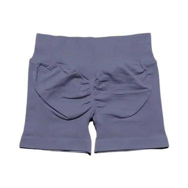 Imagem de Shorts De Yoga E Corrida Femininos De Cintura Alta Sem Costura, Elásti
