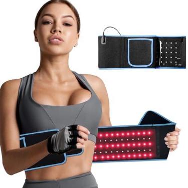 Imagem de Cinto de terapia infravermelha de luz vermelha: dispositivo de alívio da dor lâmpada de terapia de luz vermelha LED perto do corpo envoltório grande com controle de temporizador para costas ombro