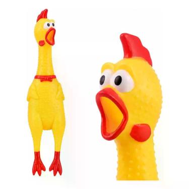 Imagem de Frango Pet Galinha 37cm Brinquedo Mordedor Borracha Cães - Rio tijucas