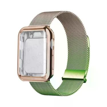 Imagem de Pulseira De Metal Com Fecho Magnético Para Apple Watch, 45mm 44mm 38mm
