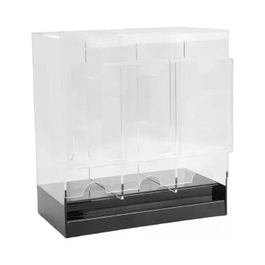Imagem de Dispensador De Cartões Acrílico Com 3 Compartimentos, Base Preta, Orga