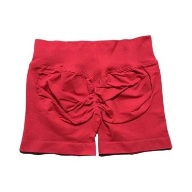 Imagem de Shorts De Yoga E Corrida Femininos De Cintura Alta Sem Costura, Elásti
