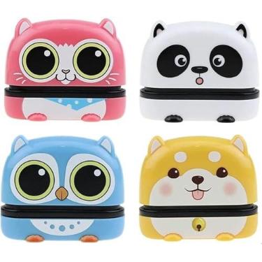 Imagem de Carimbo de nome personalizado, nome personalizado para roupas de estudante de bebê capítulo dos desenhos animados selo infantil bonito para crianças, carimbo de lavagem à prova d'água não desbotado 4 estilos de animais (4 Pacote)