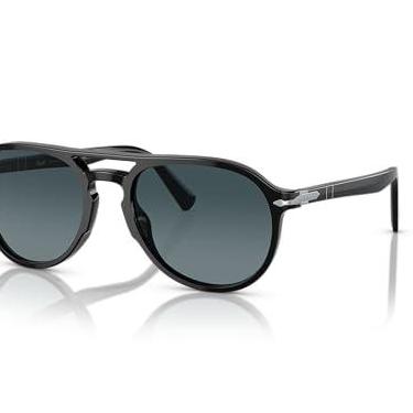 Imagem de Óculos de sol piloto Persol PO3235S, gradiente preto/azul polarizado, 55 mm