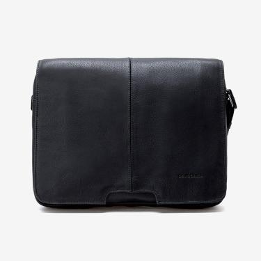 Imagem de Bolsa Carteiro em Couro Preto - Democrata