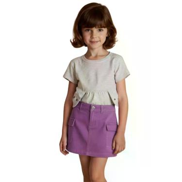 Imagem de Saia Menina Sarja Twill com Bolsos Minty, Roxo, 14