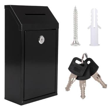 Imagem de SAFECaixa de doação de metal com cédula de votação com caixa de sugestão de fechadura com ranhura e fechaduras Caixas de metal Caixa de comentários Caixa de votação Caixa de chave para escritório em