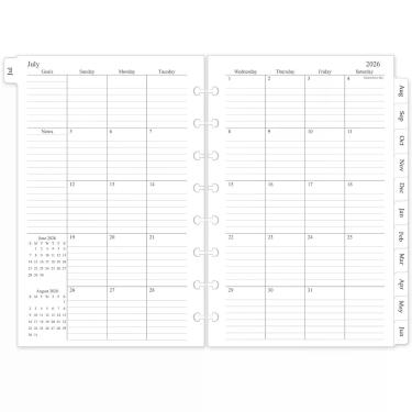 Imagem de Refil de Planner Homlive 14cm x 22cm 2026-2027 18 Meses