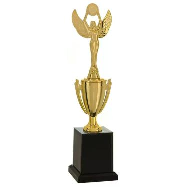 Imagem de Troféu Vitória Vencedor 501581 Honra ao Mérito 34cm Dourado em Polímero Metalizado com Base Quadrada