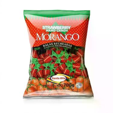Imagem de Bala Morango Recheada Geleia Morango Strawberry Hard Candy 700g Aproxi