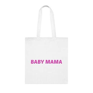 Imagem de Sacola Baby Mama, presente para bebê mamãe, bolsa de ombro para bebê mamãe, bolsas reutilizáveis para bebê mamãe, ideia de de Natal, presente para ela, presente para ele, bolsa feminina, Branco