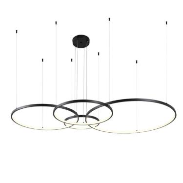Imagem de Pendente Moderno De Arco De Led para sala 3k, PRETO