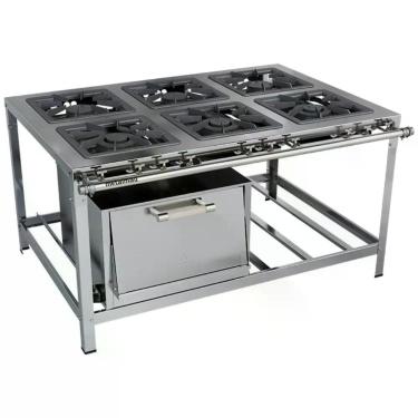 Imagem de Fogão Industrial Stori Premium 6 Bocas 40x40 Forno M19 Aço Inox 430 Metalmaq