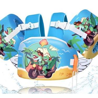 Imagem de BiutiMama Colete de natação infantil removível 3 em 1 para meninos e meninas de 10 a 29,9 kg (2 a 7 anos) para bebês e meninas, adequado para esportes aquáticos, mar, praia, piscina, treinamento de