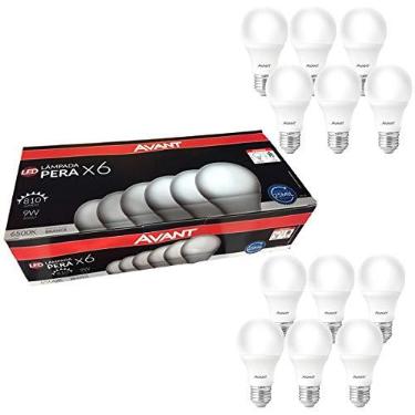 Imagem de Kit Caixa 12 Lampada Bulbo 9w Branco Frio Avant E-27 Bivolt